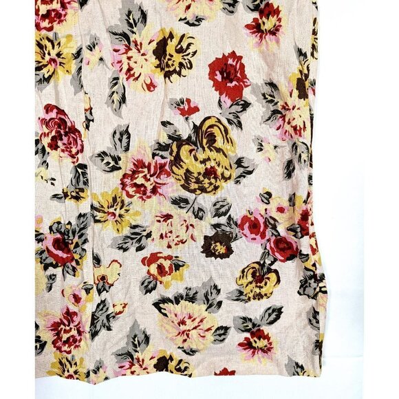 Women's Size 16 ORVIS Linen Blend Floral Jacquard Sheath Skirt Zip Up Pockets - Picture 4 of 6